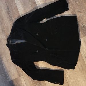 Mr Mels Clothiers Mens flap blazer coat black velvet custom fit vintage jacket